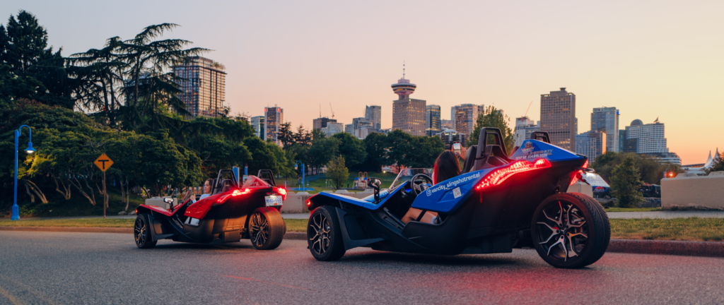 Driving two Slingshots in Vancouver, by VanCity Slingshots